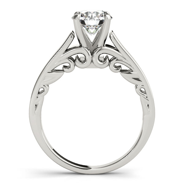 Vintage-Inspired New Bridal Round Diamond Engagement Ring — 9K/18K Gold & Platinum