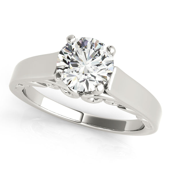 Vintage-Inspired New Bridal Round Diamond Engagement Ring — 9K/18K Gold & Platinum