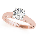Heirloom Solitaire W Filigrie Round Diamond Engagement Ring — 9K/18K Gold & Platinum