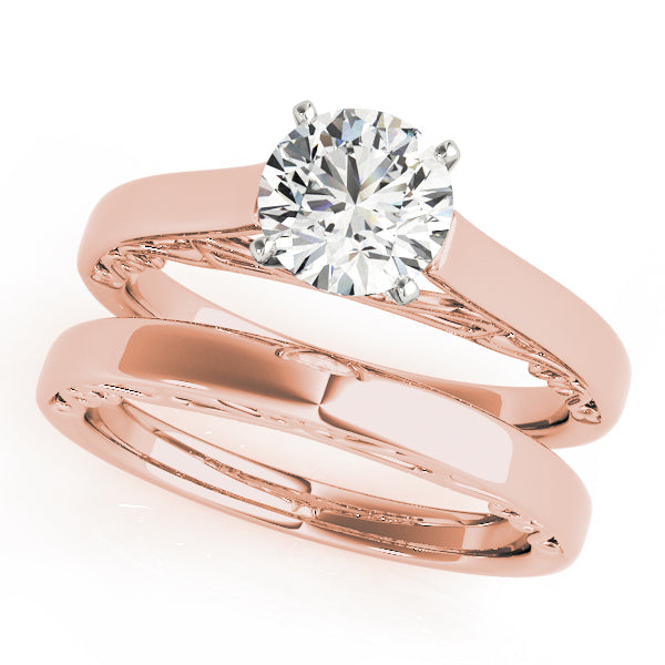 Heirloom Solitaire W Filigrie Round Diamond Engagement Ring — 9K/18K Gold & Platinum