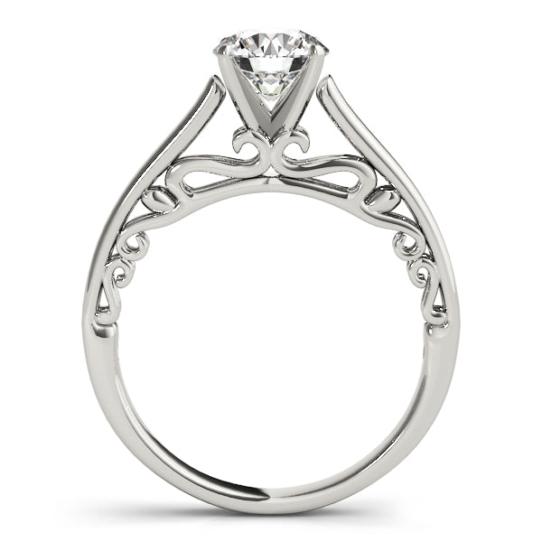 Heirloom Solitaire W Filigrie Round Diamond Engagement Ring — 9K/18K Gold & Platinum