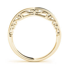 Side Scroll Filigree Wedding Gold Band