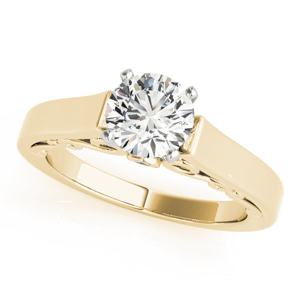 Refined Remounts Any Shape Round Diamond Engagement Ring — 9K/18K Gold & Platinum