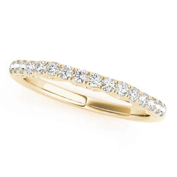 Curved Bands Half Eternity Ring in Gold & Platinum