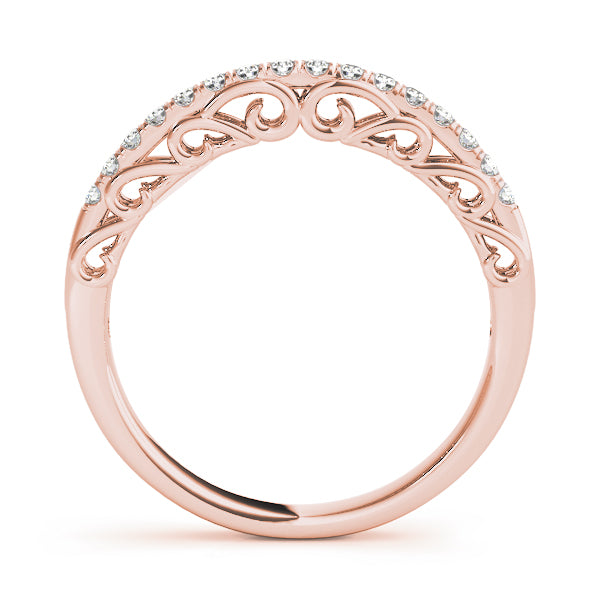 Curved Bands Half Eternity Ring in Gold & Platinum