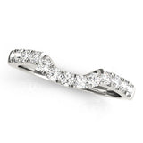 Prong Set Curved Half Eternity Ring in Gold & Platinum