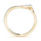 Curved Bands Half Eternity Ring in Gold & Platinum