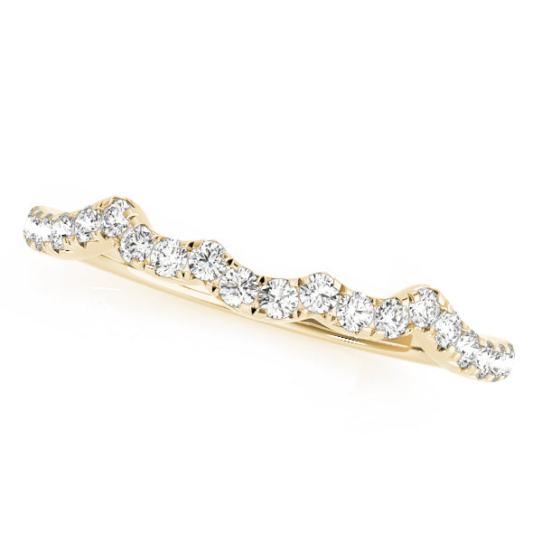 Curved Half Eternity Ring in Gold & Platinum