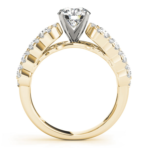 Regal Multi-Row Round Diamond Engagement Ring — 9K/18K Gold & Platinum