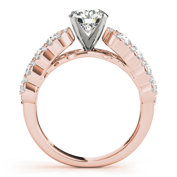 Regal Multi-Row Round Diamond Engagement Ring — 9K/18K Gold & Platinum