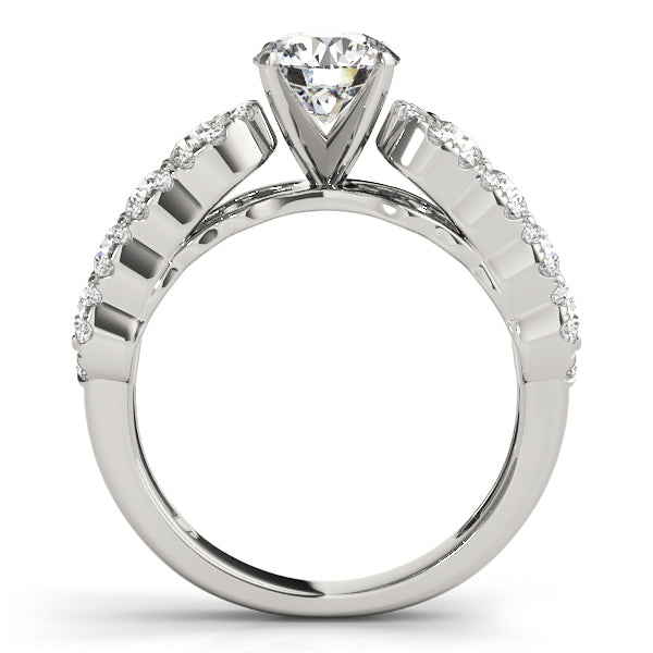 Regal Multi-Row Round Diamond Engagement Ring — 9K/18K Gold & Platinum