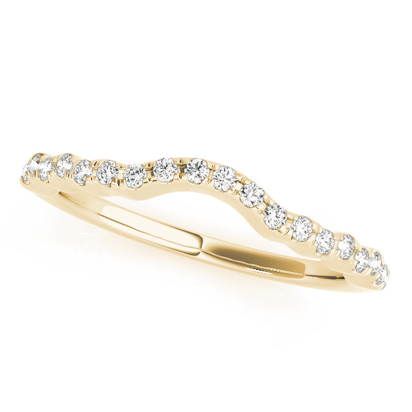 Curved Bands Half Eternity Ring in Gold & Platinum