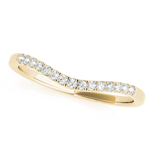 U-Prong Curved Half Eternity Ring in Gold & Platinum