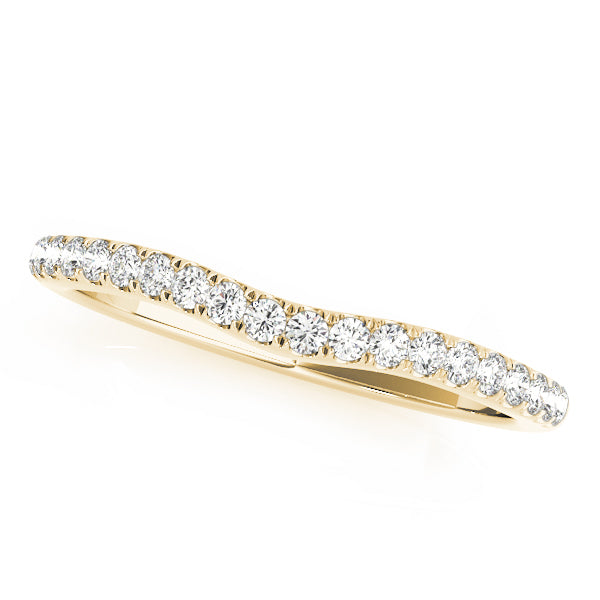 Split Prong Curved Half Eternity Ring in Gold & Platinum
