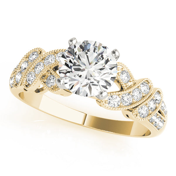 Radiant Multi-Row Round Diamond Engagement Ring — 9K/18K Gold & Platinum