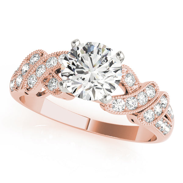 Radiant Multi-Row Round Diamond Engagement Ring — 9K/18K Gold & Platinum