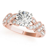Radiant Multi-Row Round Diamond Engagement Ring — 9K/18K Gold & Platinum