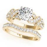 Radiant Multi-Row Round Diamond Engagement Ring — 9K/18K Gold & Platinum