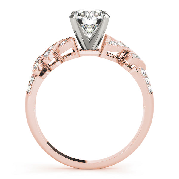 Radiant Multi-Row Round Diamond Engagement Ring — 9K/18K Gold & Platinum