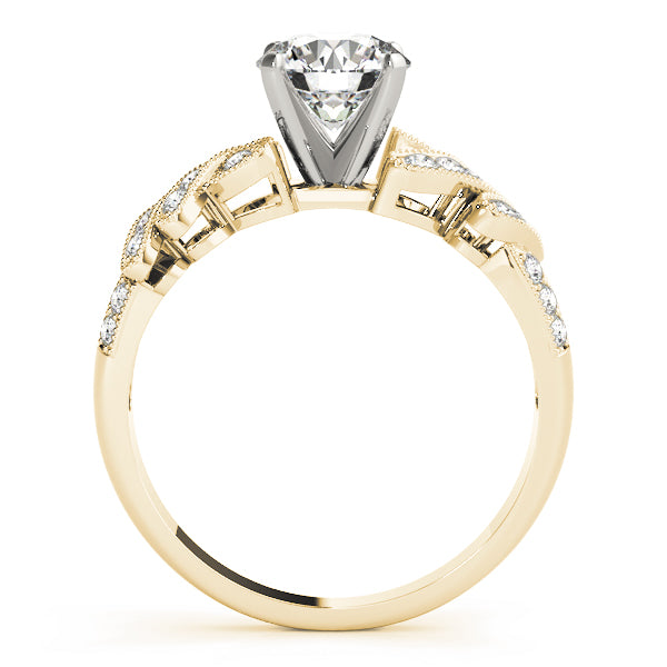 Radiant Multi-Row Round Diamond Engagement Ring — 9K/18K Gold & Platinum
