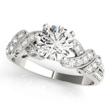 Radiant Multi-Row Round Diamond Engagement Ring — 9K/18K Gold & Platinum