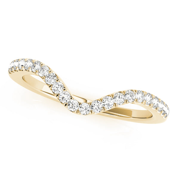 Curved Half Eternity Ring in Gold & Platinum