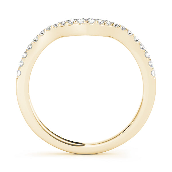 Curved Half Eternity Ring in Gold & Platinum