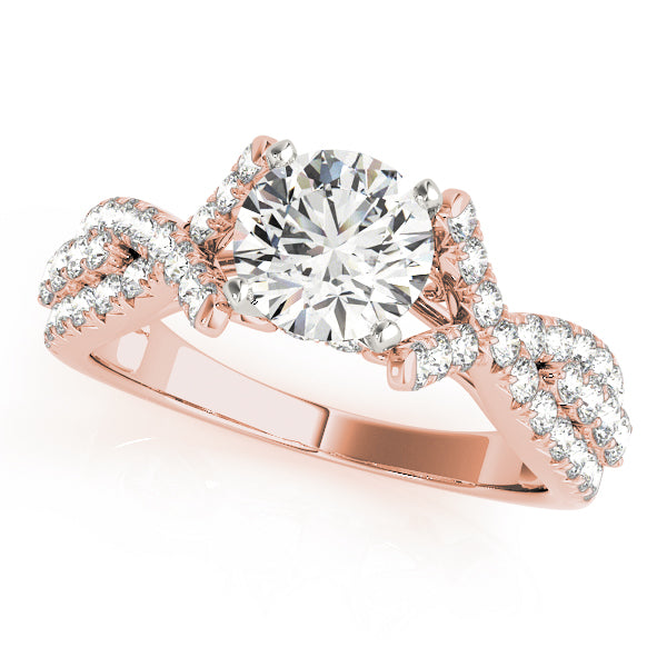 Couture Multi-Row Round Diamond Engagement Ring — 9K/18K Gold & Platinum