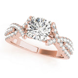 Couture Multi-Row Round Diamond Engagement Ring — 9K/18K Gold & Platinum