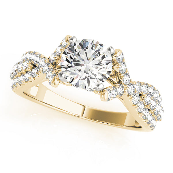 Couture Multi-Row Round Diamond Engagement Ring — 9K/18K Gold & Platinum
