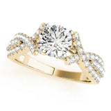 Couture Multi-Row Round Diamond Engagement Ring — 9K/18K Gold & Platinum