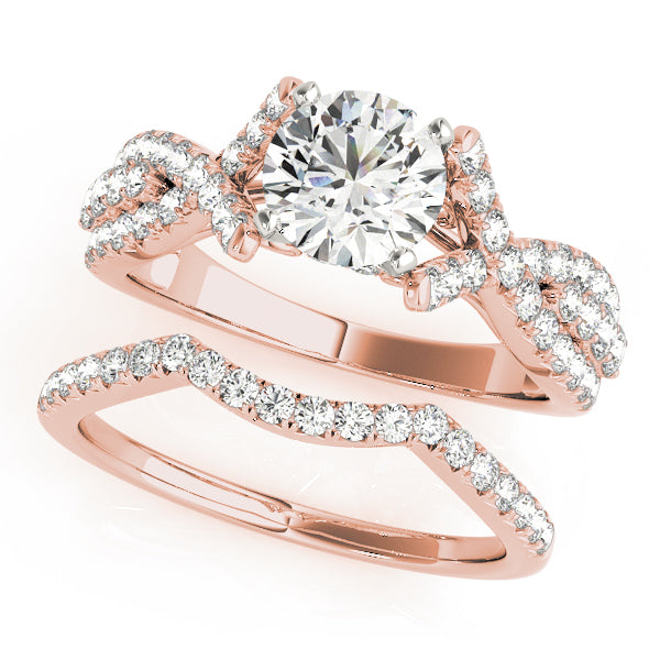 Couture Multi-Row Round Diamond Engagement Ring — 9K/18K Gold & Platinum