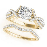Couture Multi-Row Round Diamond Engagement Ring — 9K/18K Gold & Platinum