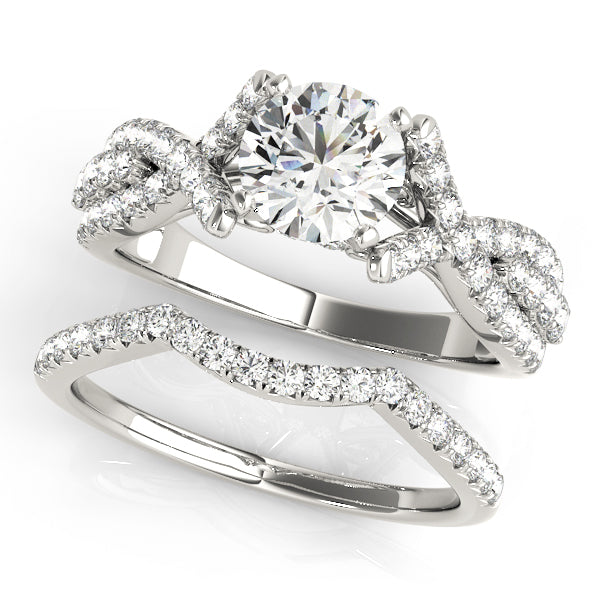 Couture Multi-Row Round Diamond Engagement Ring — 9K/18K Gold & Platinum