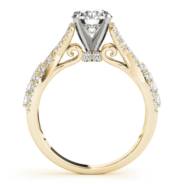 Couture Multi-Row Round Diamond Engagement Ring — 9K/18K Gold & Platinum