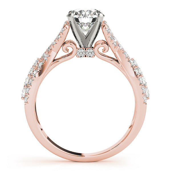 Couture Multi-Row Round Diamond Engagement Ring — 9K/18K Gold & Platinum