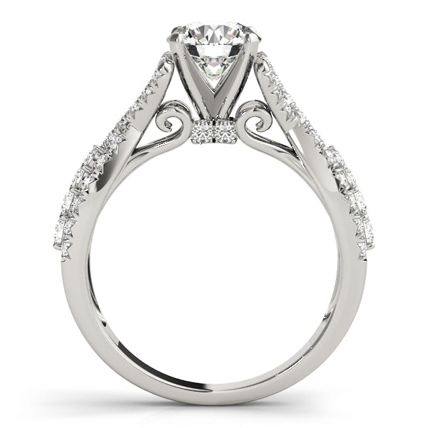 Couture Multi-Row Round Diamond Engagement Ring — 9K/18K Gold & Platinum