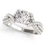 Couture Multi-Row Round Diamond Engagement Ring — 9K/18K Gold & Platinum