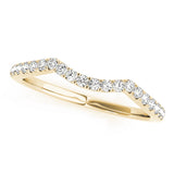 Split Prong Curved Half Eternity Ring in Gold & Platinum