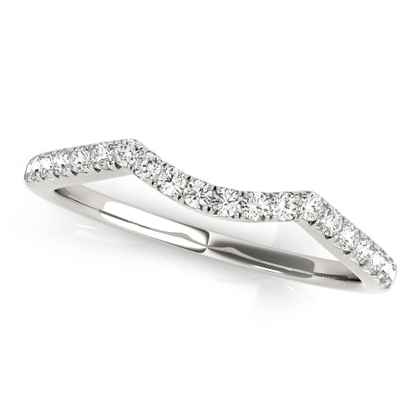 Split Prong Curved Half Eternity Ring in Gold & Platinum