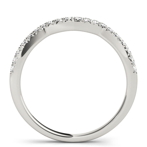 Split Prong Curved Half Eternity Ring in Gold & Platinum