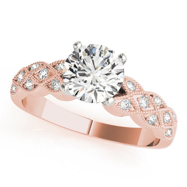 Romantic Multi-Row Round Diamond Engagement Ring — 9K/18K Gold & Platinum