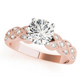 Romantic Multi-Row Round Diamond Engagement Ring — 9K/18K Gold & Platinum