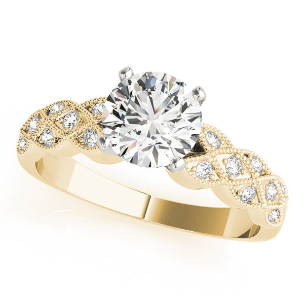 Romantic Multi-Row Round Diamond Engagement Ring — 9K/18K Gold & Platinum
