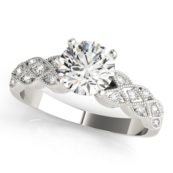 Romantic Multi-Row Round Diamond Engagement Ring — 9K/18K Gold & Platinum