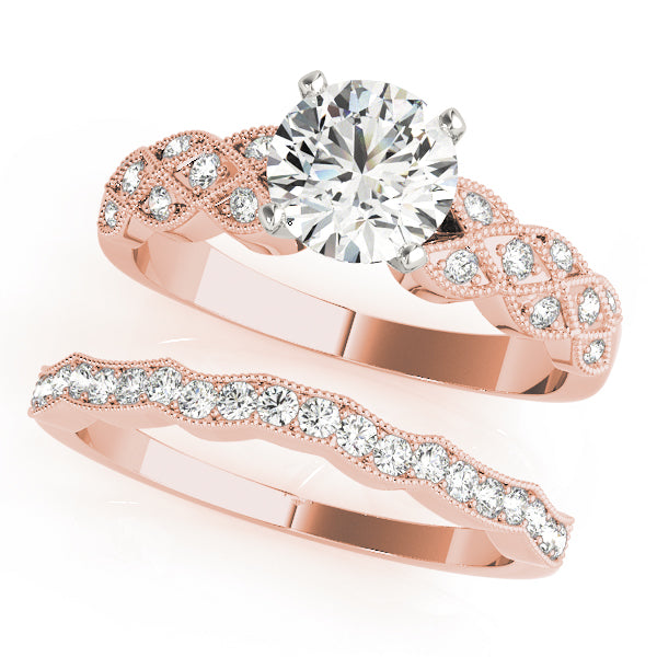Romantic Multi-Row Round Diamond Engagement Ring — 9K/18K Gold & Platinum
