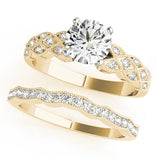 Romantic Multi-Row Round Diamond Engagement Ring — 9K/18K Gold & Platinum