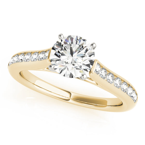 Statement Channel-Set Round Diamond Engagement Ring — 9K/18K Gold & Platinum