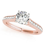 Statement Channel-Set Round Diamond Engagement Ring — 9K/18K Gold & Platinum