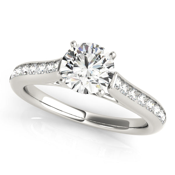 Statement Channel-Set Round Diamond Engagement Ring — 9K/18K Gold & Platinum